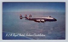 KLM Royal Dutch Airlines Constellation, Airplane Transportation Vintage Postcard picture